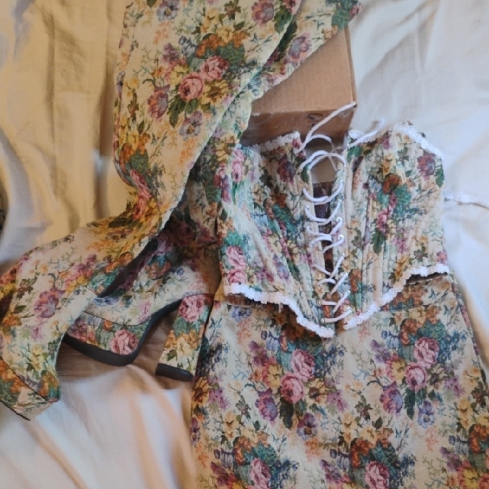 Floral Corset Top and Matching Boots